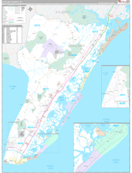 Cape May County, NJ Wall Map Premium Style 2024